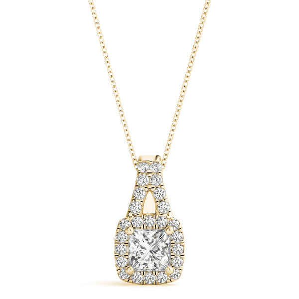 Square Halo Diamond Pendant · 0.81 ct tw