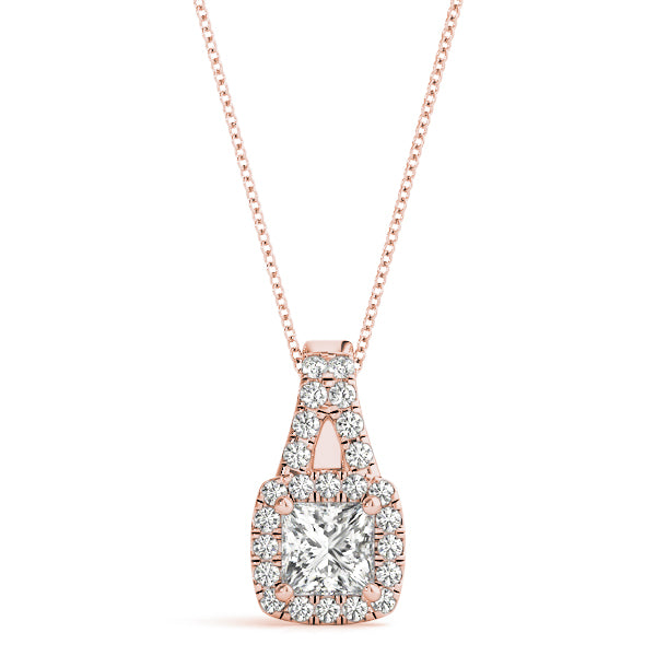 Square Halo Diamond Pendant · 0.81 ct tw