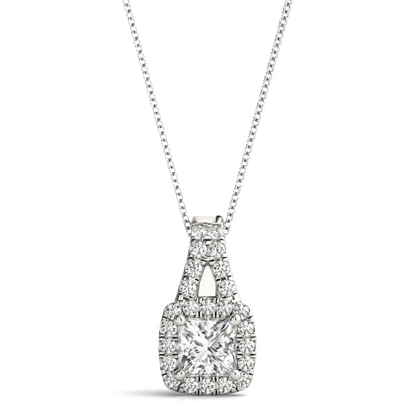 Square Halo Diamond Pendant · 0.81 ct tw