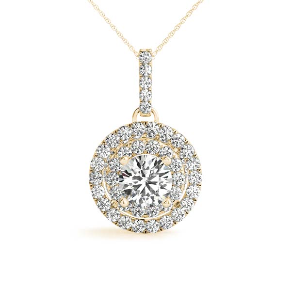Round Halo Diamond Pendant · 1.05 ct tw