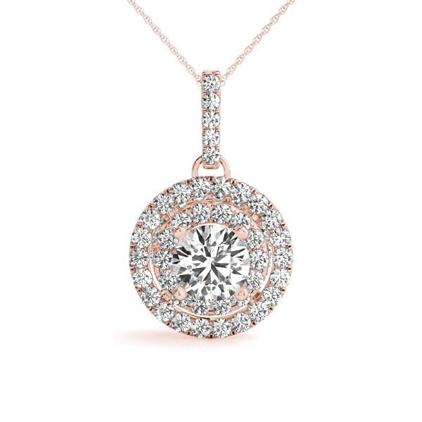 Round Halo Diamond Pendant · 1.05 ct tw