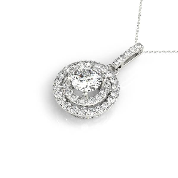 Round Halo Diamond Pendant · 1.05 ct tw