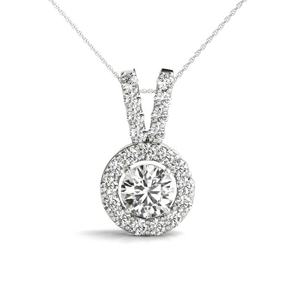 Round Halo Diamond Pendant · 1.43 ct tw