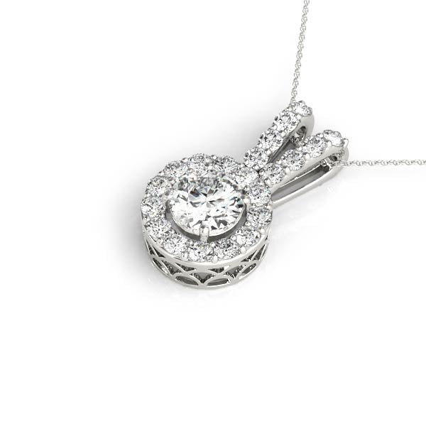 Round Halo Diamond Pendant · 1.43 ct tw