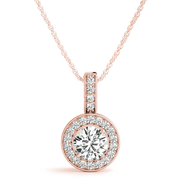 Round Halo Diamond Pendant · 0.42 ct tw