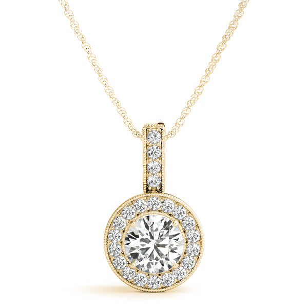Round Halo Diamond Pendant · 1.02 ct tw