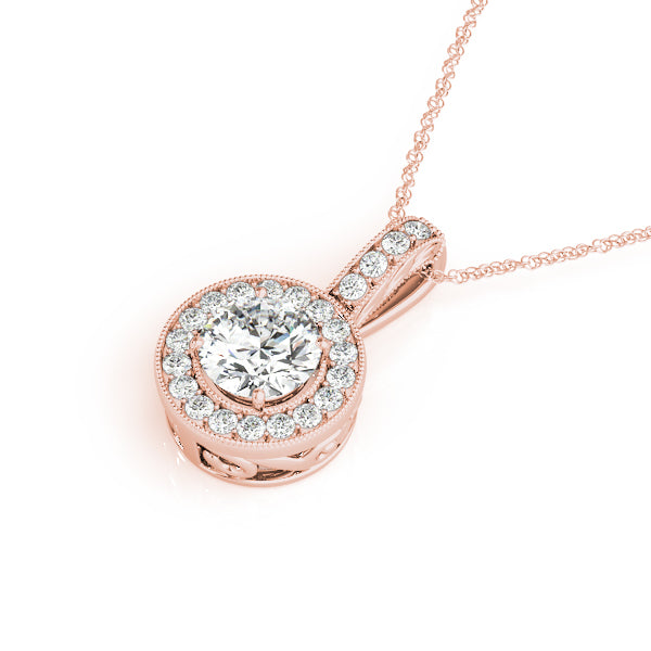 Round Halo Diamond Pendant · 1.02 ct tw