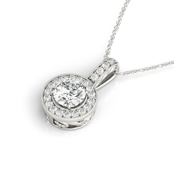 Round Halo Diamond Pendant · 0.42 ct tw