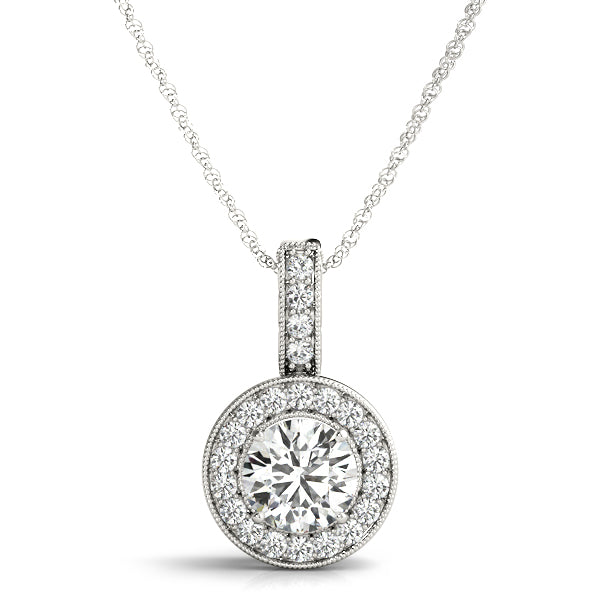 Round Halo Diamond Pendant · 1.50 ct tw