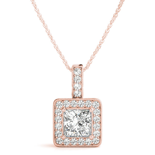 Square Halo Diamond Pendant · 2.04 ct tw