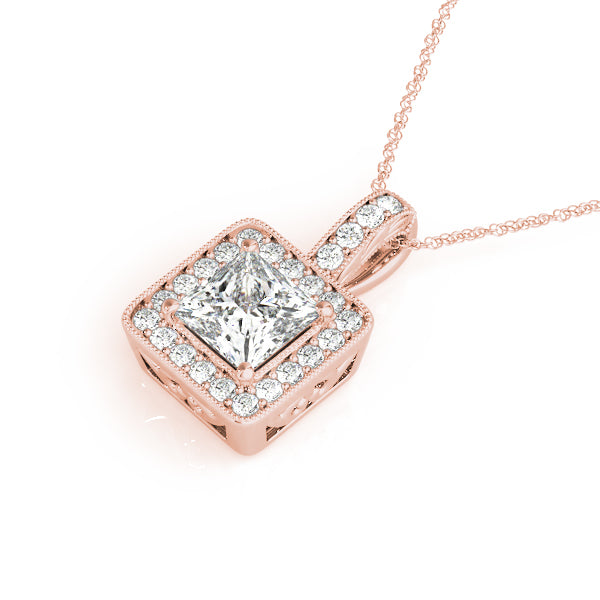 Square Halo Diamond Pendant · 1.59 ct tw