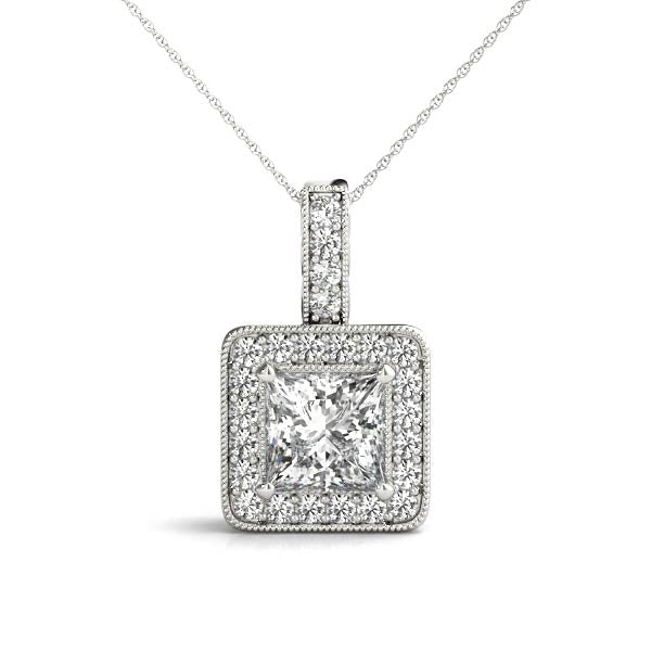 Square Halo Diamond Pendant · 1.59 ct tw
