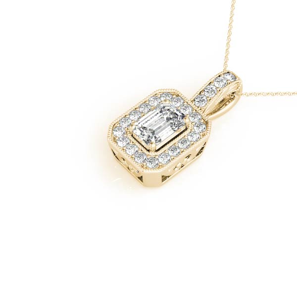 Emerald Halo Diamond Pendant · 0.28 ct tw