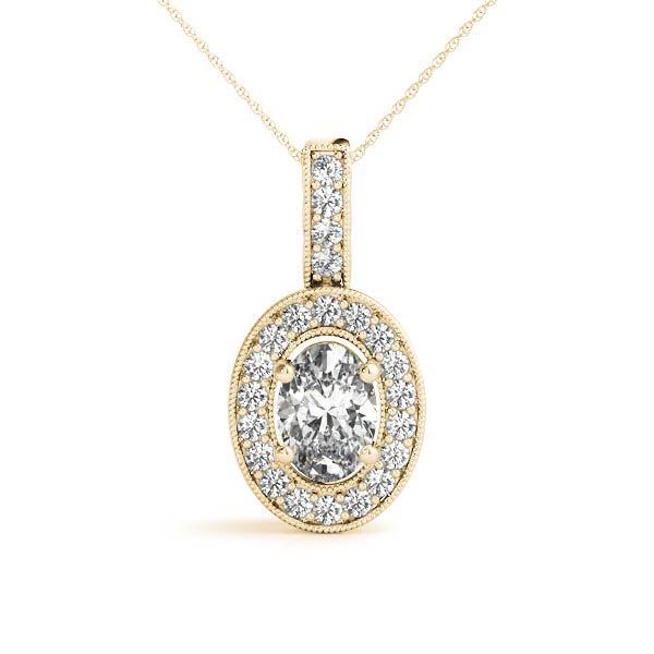 Oval Halo Diamond Pendant · 0.26 ct tw
