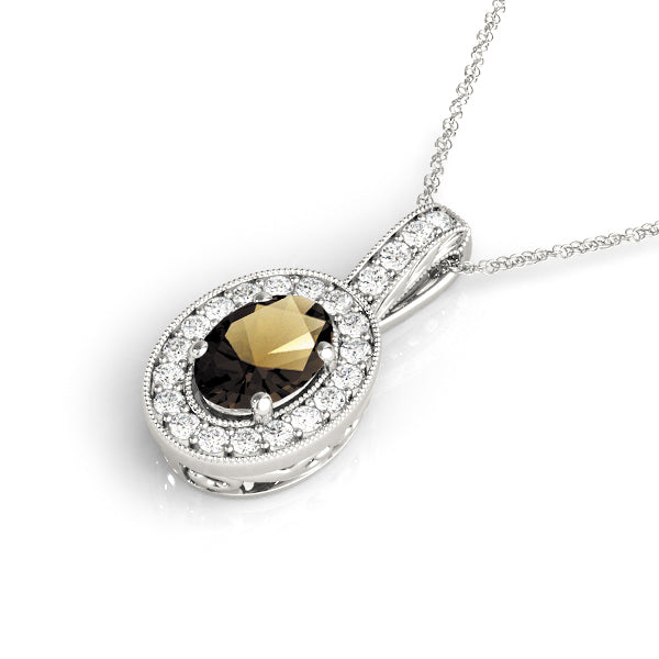 Oval Halo Diamond Pendant · 0.26 ct tw