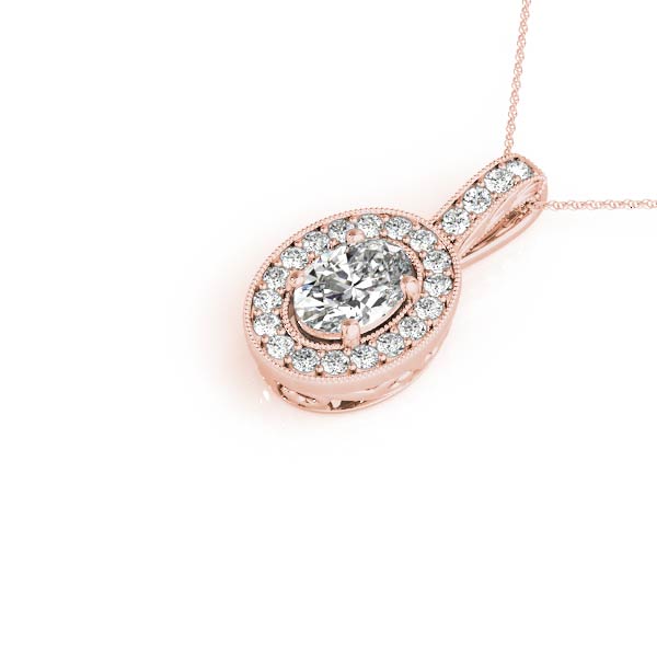 Oval Halo Diamond Pendant · 0.26 ct tw