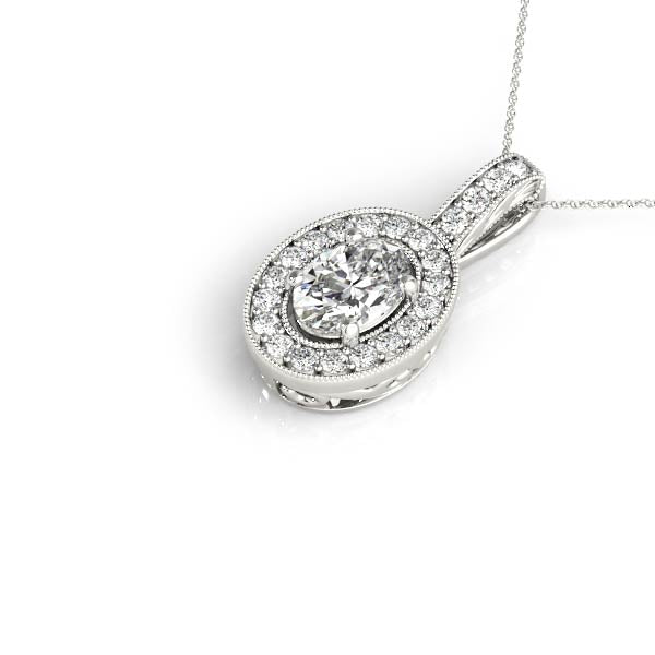 Oval Halo Diamond Pendant · 2.24 ct tw