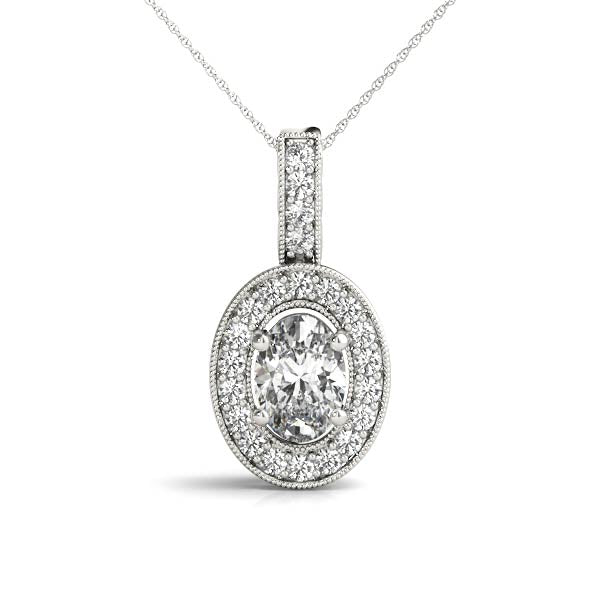 Oval Halo Diamond Pendant · 2.24 ct tw
