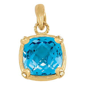 Cushion Gemstone Pendant · 0.02 ct tw