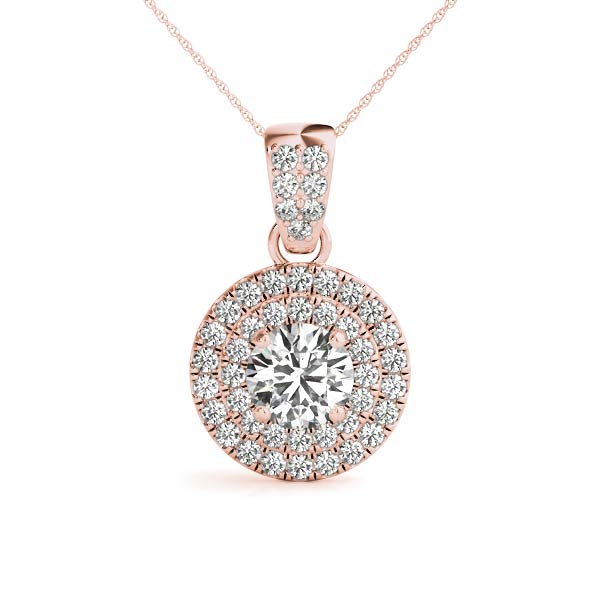 Round Halo Diamond Pendant · 0.49 ct tw