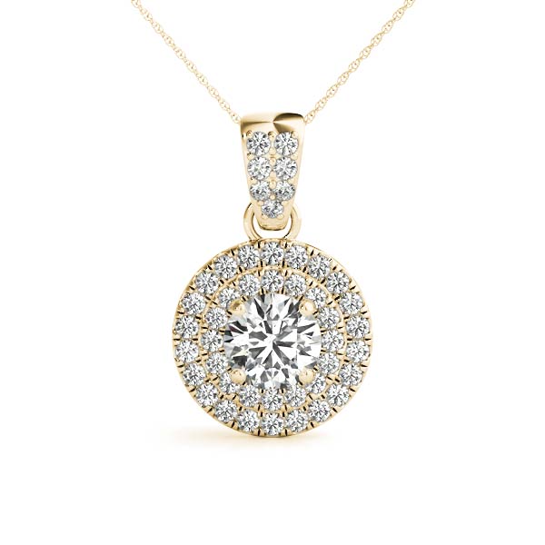 Round Halo Diamond Pendant · 0.77 ct tw
