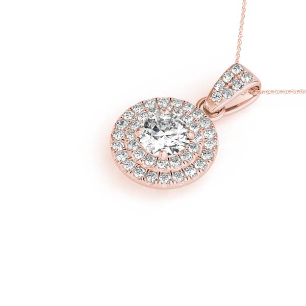 Round Halo Diamond Pendant · 0.49 ct tw