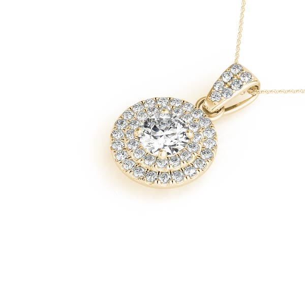 Round Halo Diamond Pendant · 0.49 ct tw