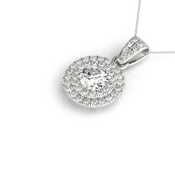 Round Halo Diamond Pendant · 1.04 ct tw