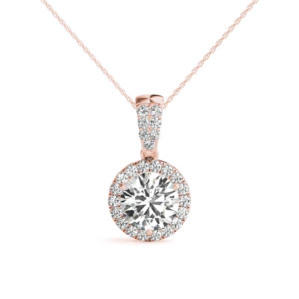 Round Halo Diamond Pendant · 0.92 ct tw