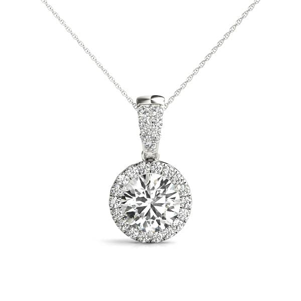 Round Halo Diamond Pendant · 1.19 ct tw