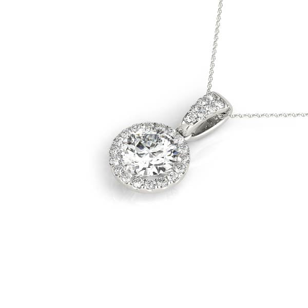 Round Halo Diamond Pendant · 1.45 ct tw