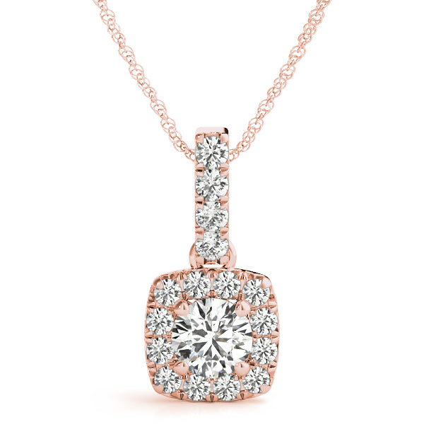 Round Halo Diamond Pendant · 0.75 ct tw