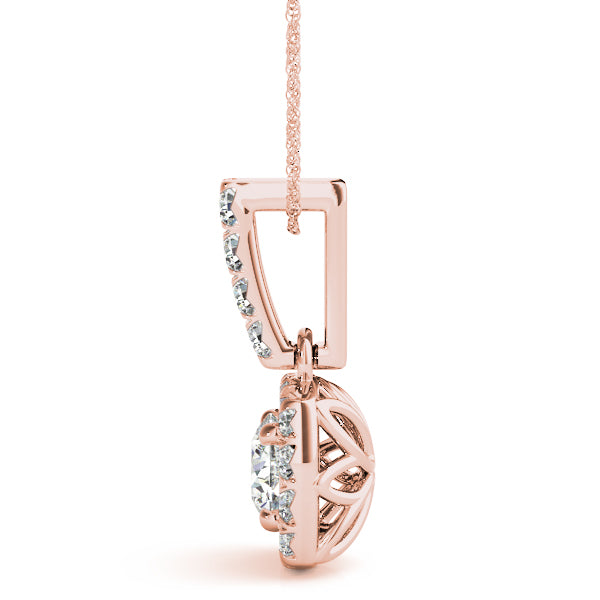 Round Halo Diamond Pendant · 0.38 ct tw
