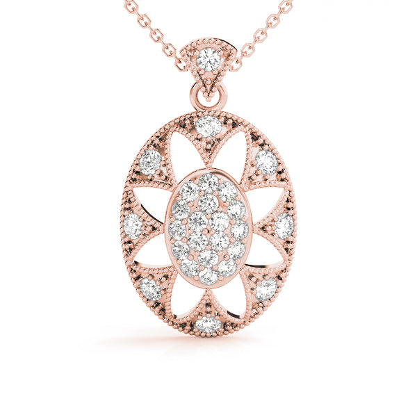 Oval Fashion Cluster Diamond Pendant · 0.32 ct tw