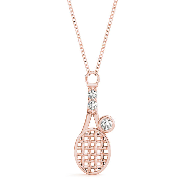 Tennis Racket Charm Diamond Pendant · 0.06 ct tw