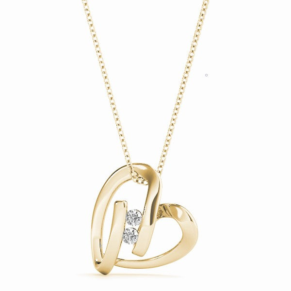 Heart Two-Stone Diamond Pendant · 0.46 ct tw
