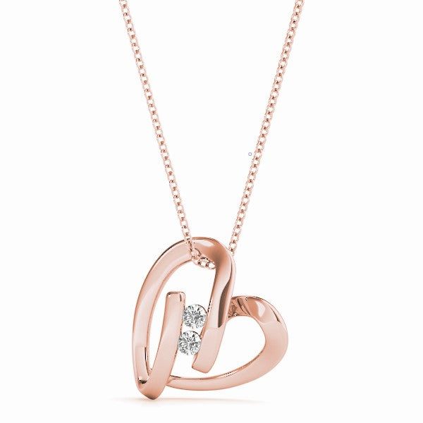 Heart Two-Stone Diamond Pendant · 0.46 ct tw