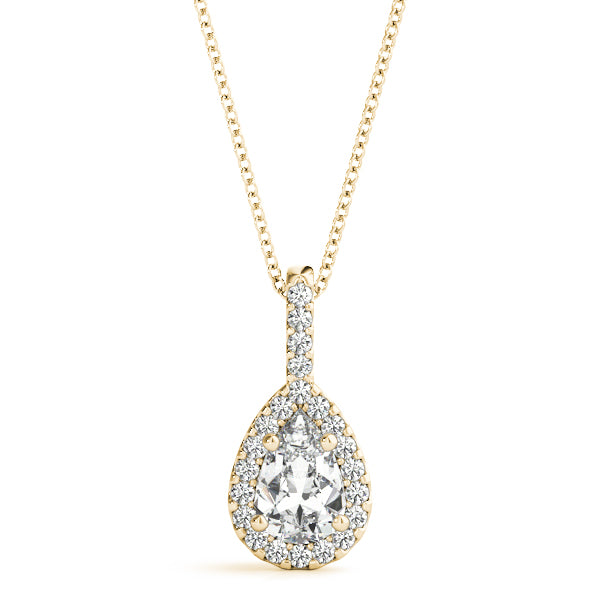 Pear Halo Diamond Pendant · 0.57 ct tw