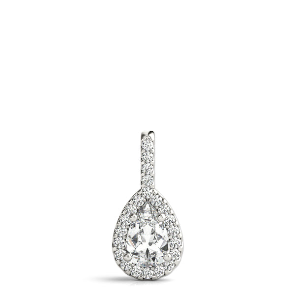 Pear Halo Diamond Pendant · 0.57 ct tw