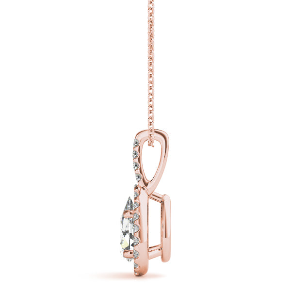 Pear Halo Diamond Pendant · 0.51 ct tw