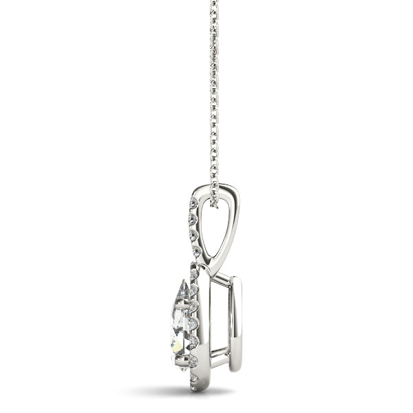 Pear Halo Diamond Pendant · 0.35 ct tw