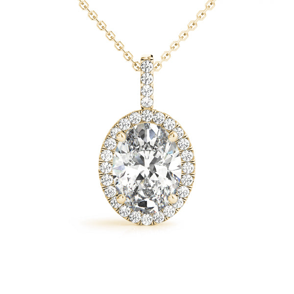 Oval Halo Diamond Pendant · 0.50 ct tw