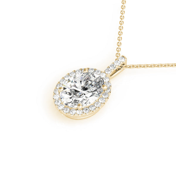 Oval Halo Diamond Pendant · 0.35 ct tw