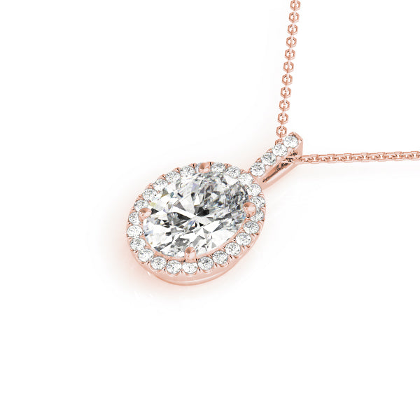 Oval Halo Diamond Pendant · 0.35 ct tw
