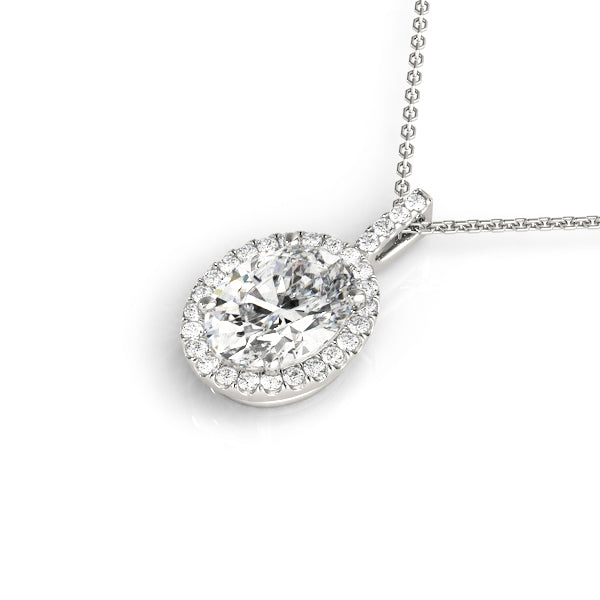 Oval Halo Diamond Pendant · 2.14 ct tw