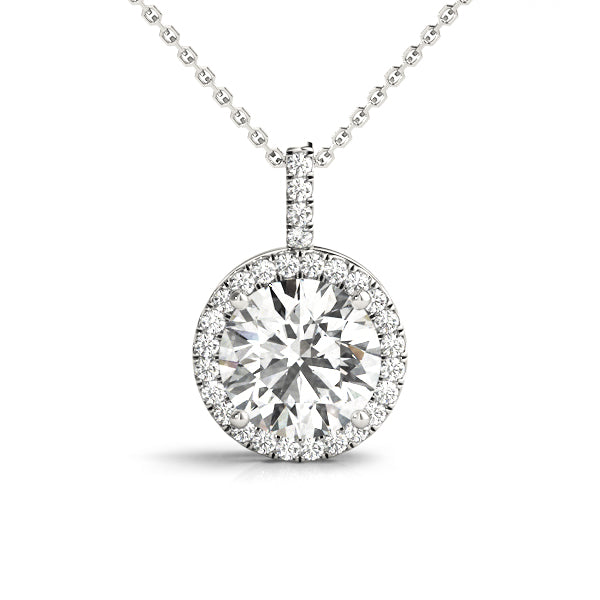 Round Halo Diamond Pendant · 1.39 ct tw