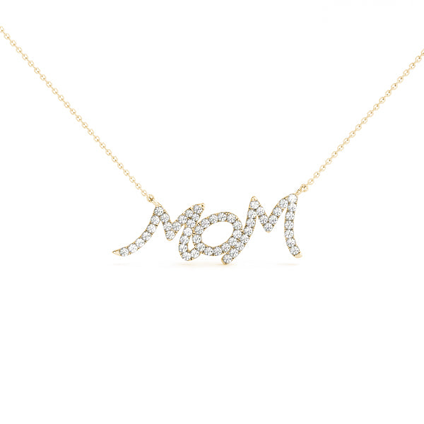 Mom -script Diamond Pendant · 0.25 ct tw