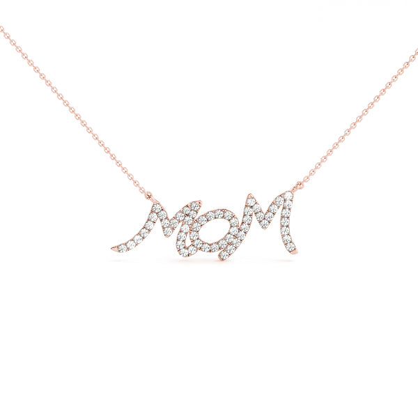 Mom -script Diamond Pendant · 0.25 ct tw