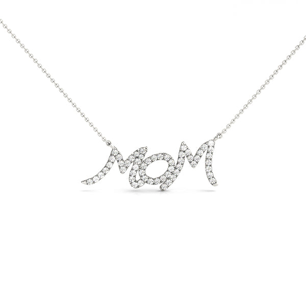 Mom -script Diamond Pendant · 0.25 ct tw