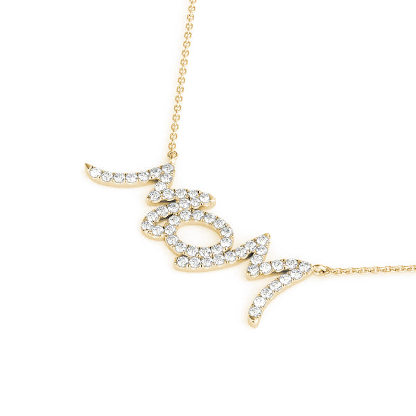 Mom -script Diamond Pendant · 0.25 ct tw